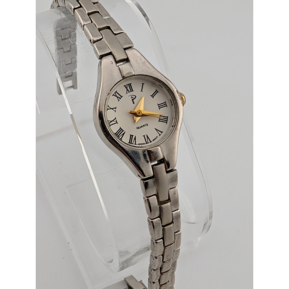 P Brand Watch Women 18mm Case‎ Silver 6.5" Band- New Battery